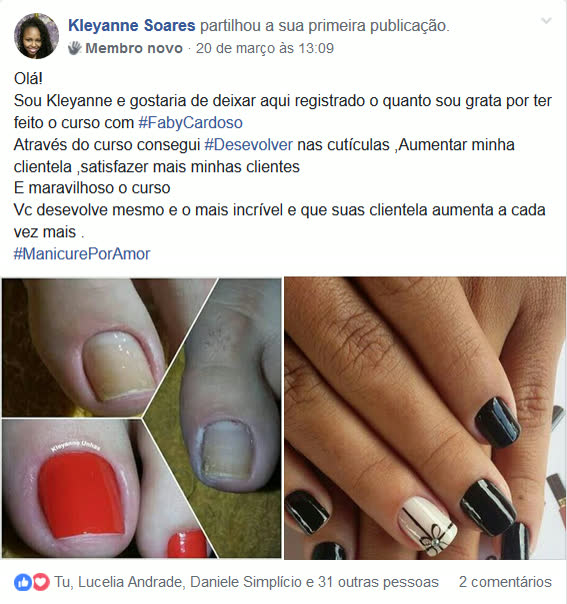 Depoimento de aluna sobre o curso